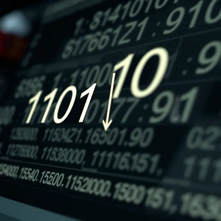 Visual comparison of binary and decimal number representations with conversion arrows
